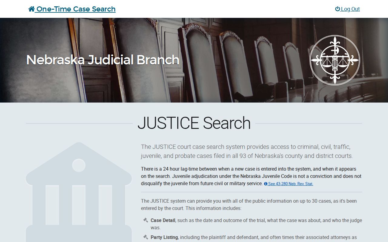 Antelope County criminal docket JUSTICE court search controls