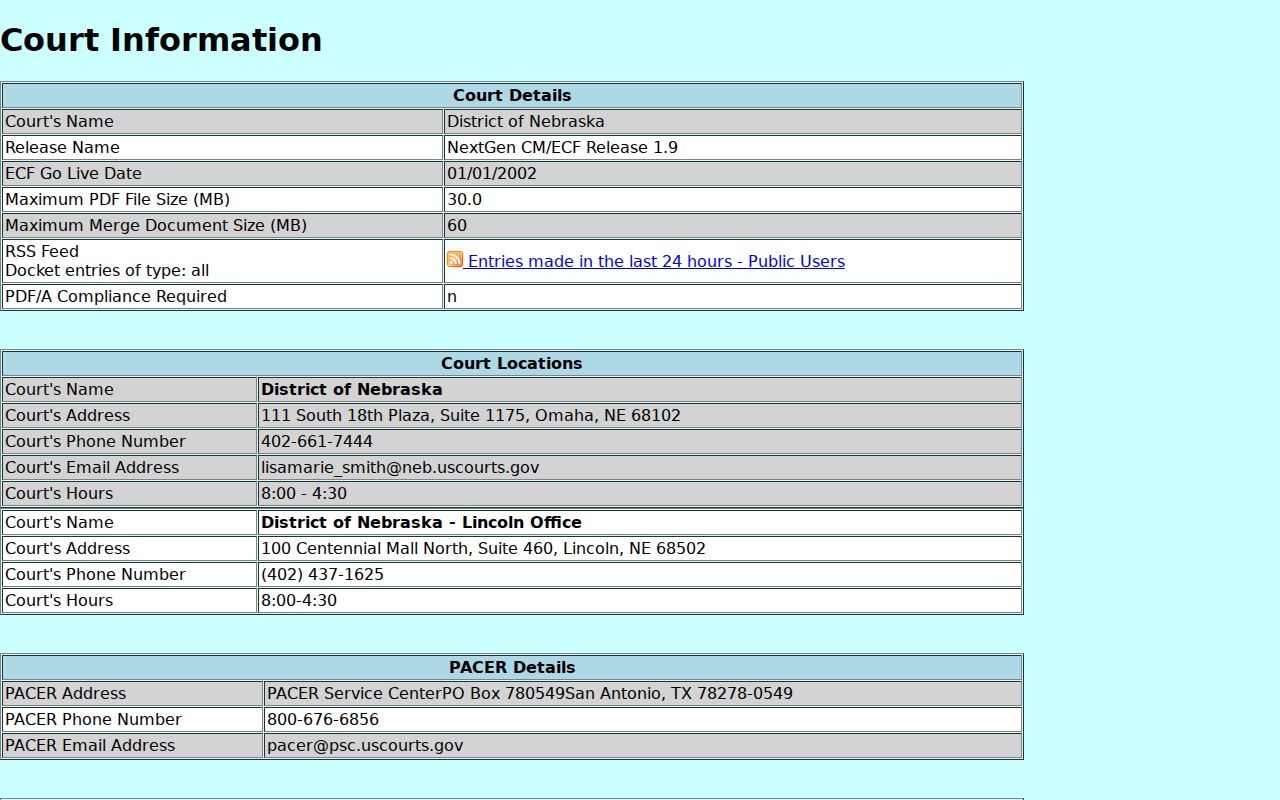 Orchard court records federal CM ECF source